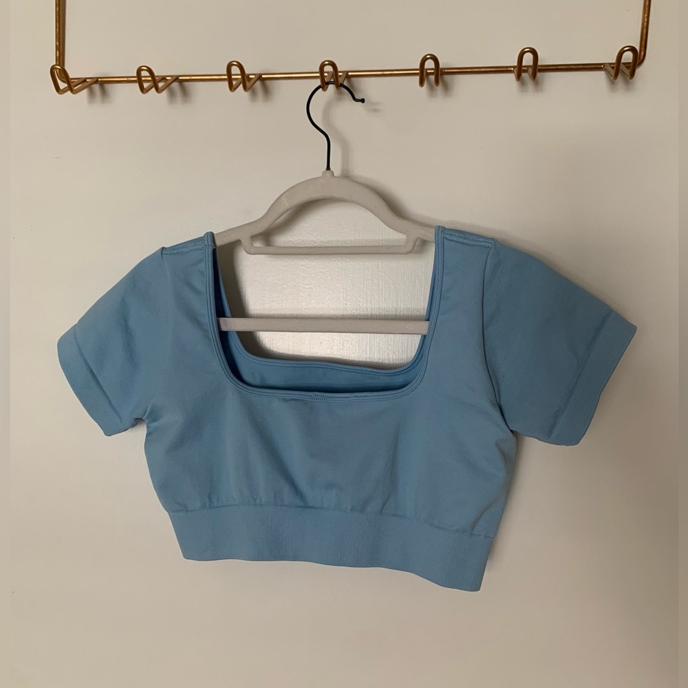 Oh Polly Light Blue Crop Top - Picture 3 of 4